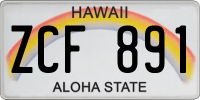 HI license plate ZCF891