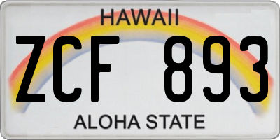 HI license plate ZCF893
