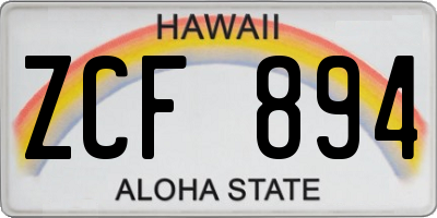 HI license plate ZCF894