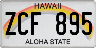 HI license plate ZCF895