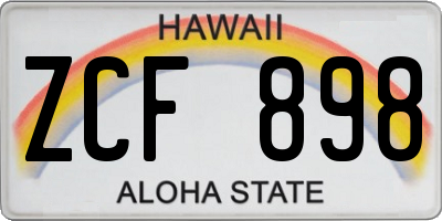 HI license plate ZCF898