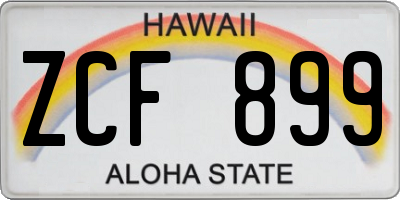 HI license plate ZCF899