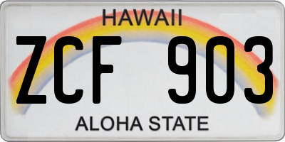 HI license plate ZCF903