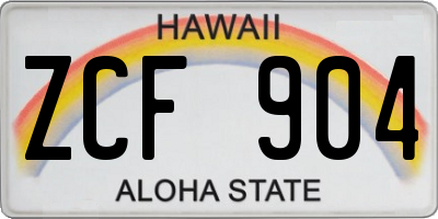 HI license plate ZCF904