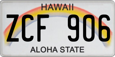 HI license plate ZCF906