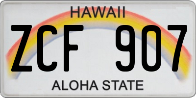 HI license plate ZCF907