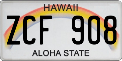 HI license plate ZCF908