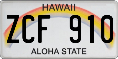 HI license plate ZCF910