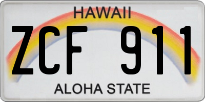 HI license plate ZCF911