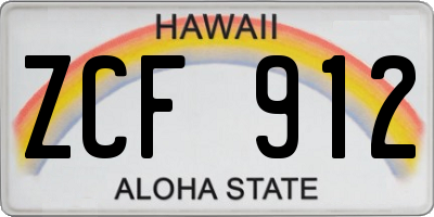 HI license plate ZCF912