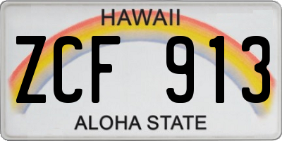 HI license plate ZCF913