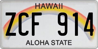 HI license plate ZCF914
