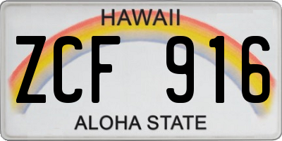 HI license plate ZCF916