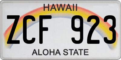 HI license plate ZCF923
