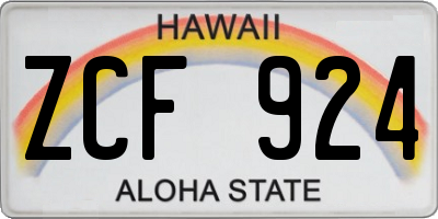 HI license plate ZCF924