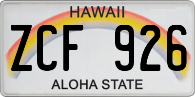 HI license plate ZCF926