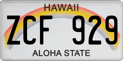 HI license plate ZCF929