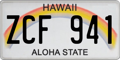 HI license plate ZCF941