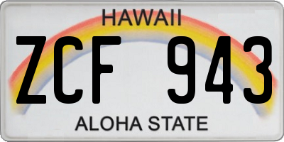 HI license plate ZCF943