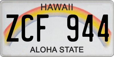 HI license plate ZCF944