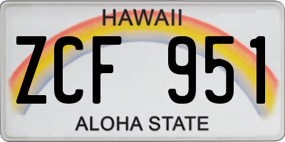 HI license plate ZCF951