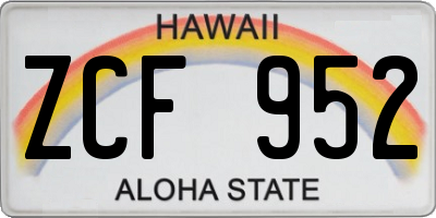 HI license plate ZCF952