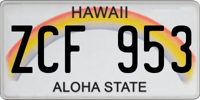 HI license plate ZCF953