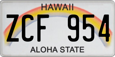HI license plate ZCF954