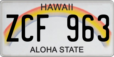 HI license plate ZCF963