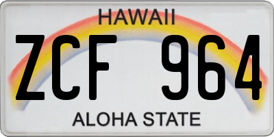 HI license plate ZCF964