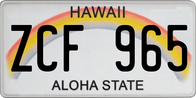 HI license plate ZCF965