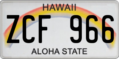 HI license plate ZCF966