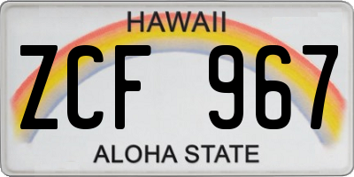HI license plate ZCF967