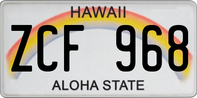 HI license plate ZCF968