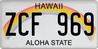 HI license plate ZCF969