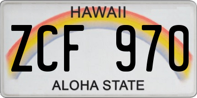 HI license plate ZCF970