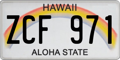 HI license plate ZCF971