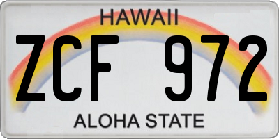 HI license plate ZCF972