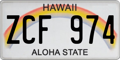 HI license plate ZCF974