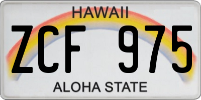 HI license plate ZCF975