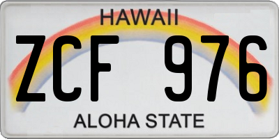 HI license plate ZCF976