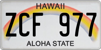 HI license plate ZCF977