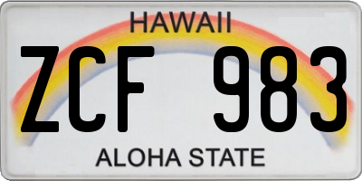 HI license plate ZCF983
