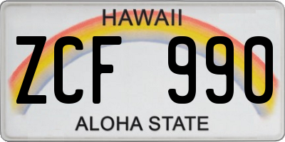 HI license plate ZCF990