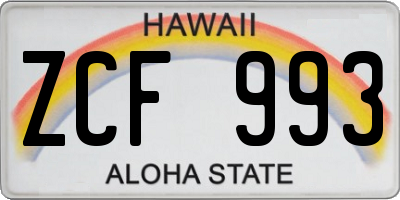 HI license plate ZCF993