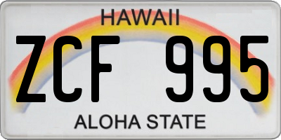 HI license plate ZCF995