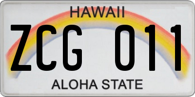 HI license plate ZCG011