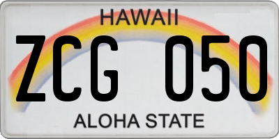 HI license plate ZCG050
