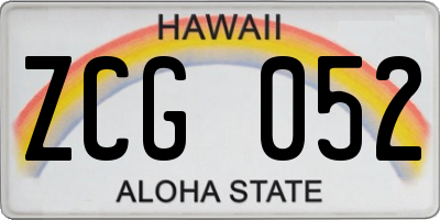HI license plate ZCG052