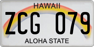 HI license plate ZCG079